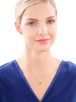 Zawieszka srebrna z cyrkoniami - koliber