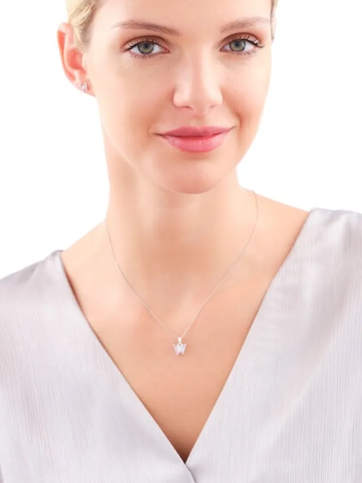 Zawieszka srebrna z cyrkoniami - motyl