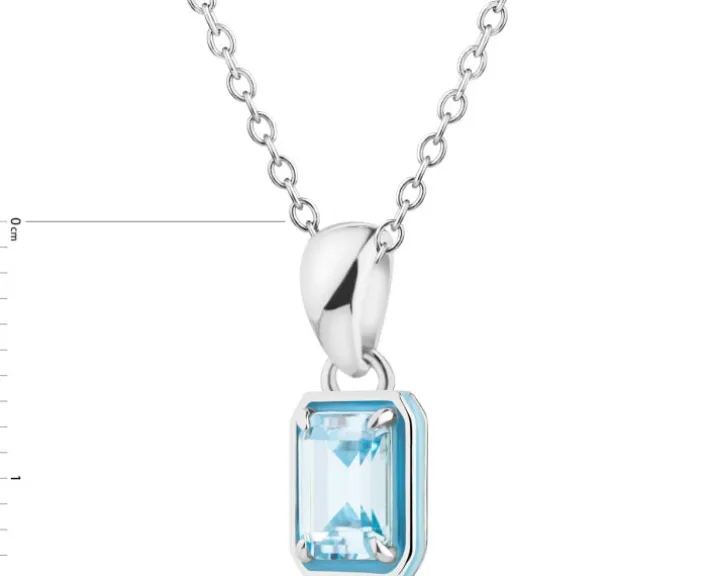 Zawieszka srebrna z cyrkonią i emalią