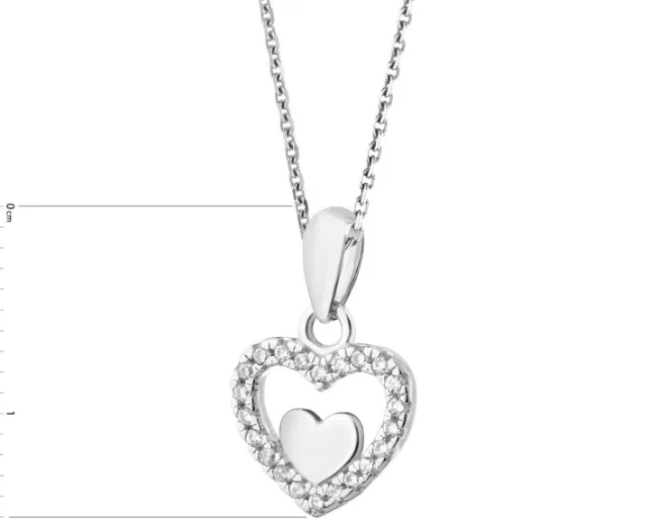 Zawieszka srebrna z cyrkoniami - serca