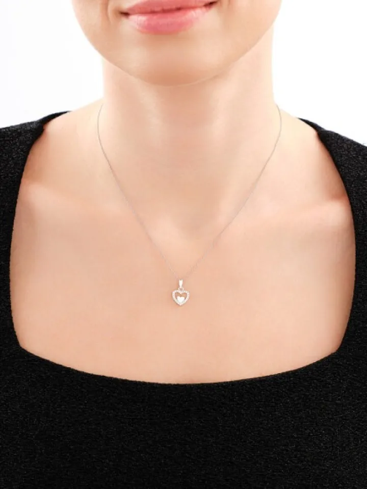 Zawieszka srebrna z cyrkoniami - serca