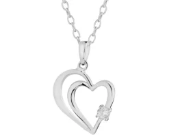 Zawieszka srebrna z cyrkonią - serce