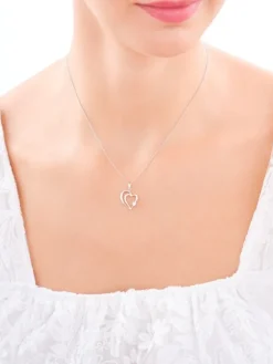 Zawieszka srebrna z cyrkonią - serce