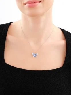 Zawieszka srebrna z cyrkoniami - motyl