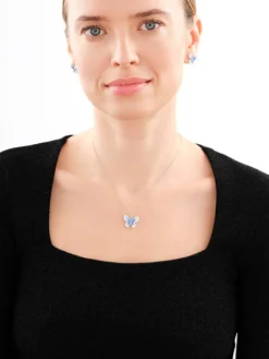 Zawieszka srebrna z cyrkoniami - motyl