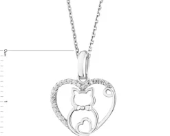 Zawieszka srebrna z cyrkoniami - serca