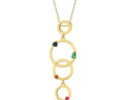 Zawieszka srebrna z cyrkoniami - koła