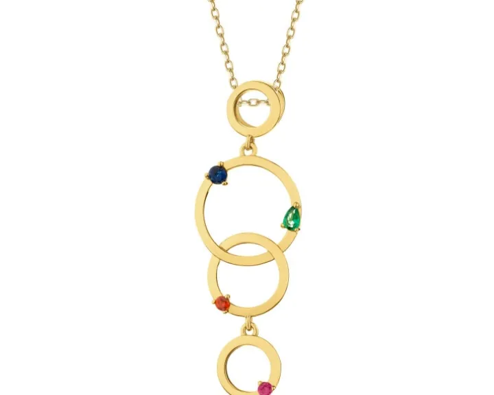 Zawieszka srebrna z cyrkoniami - koła