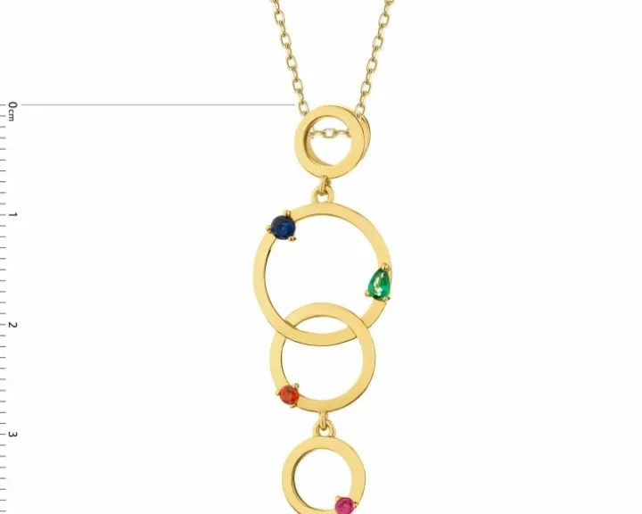 Zawieszka srebrna z cyrkoniami - koła