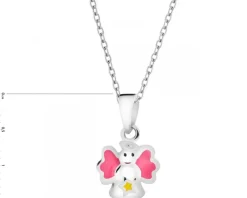 Zawieszka srebrna z emalią - aniołek