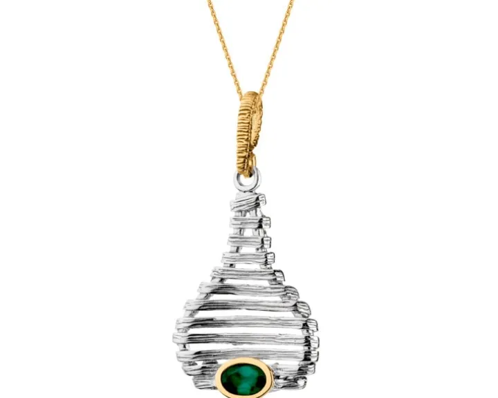 Zawieszka srebrna z kamieniem jubilerskim