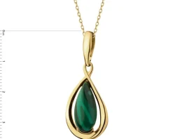 Zawieszka srebrna z malachitem