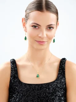 Zawieszka srebrna z malachitem