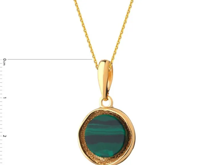 Zawieszka srebrna z malachitem