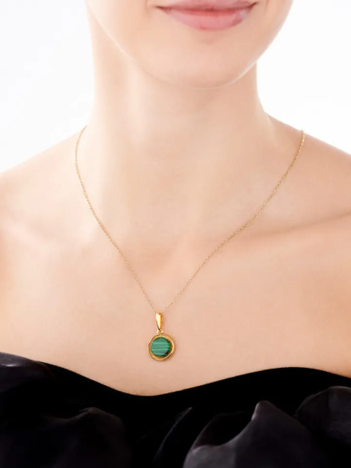 Zawieszka srebrna z malachitem