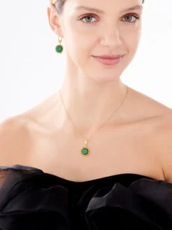 Zawieszka srebrna z malachitem