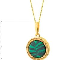 Zawieszka srebrna z malachitem - koło