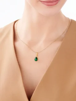 Zawieszka srebrna z malachitem