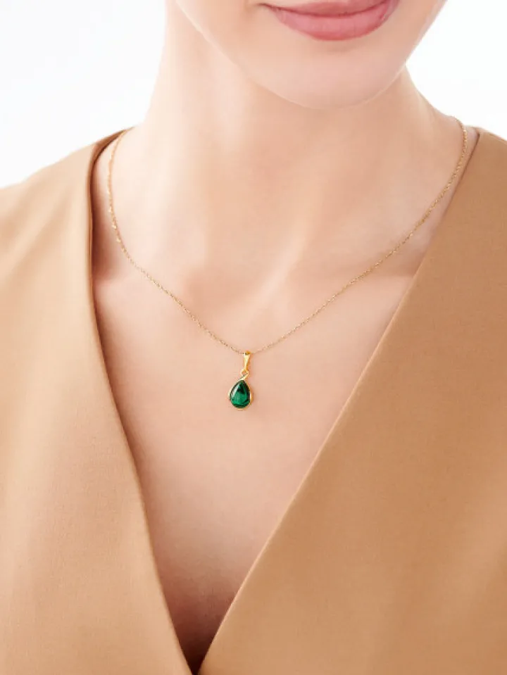 Zawieszka srebrna z malachitem