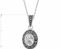 Zawieszka srebrna z markasytami i cyrkonią