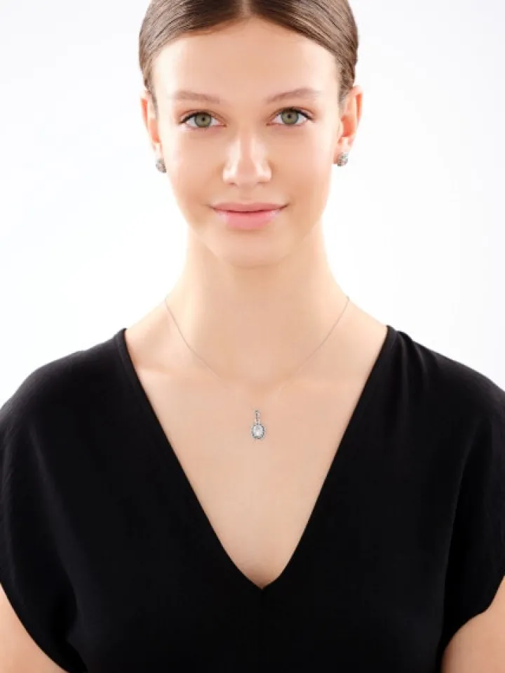 Zawieszka srebrna z markasytami i cyrkonią