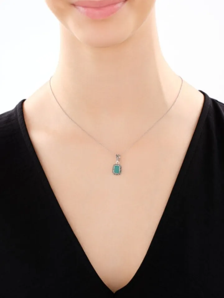 Zawieszka srebrna z markasytami i agatem