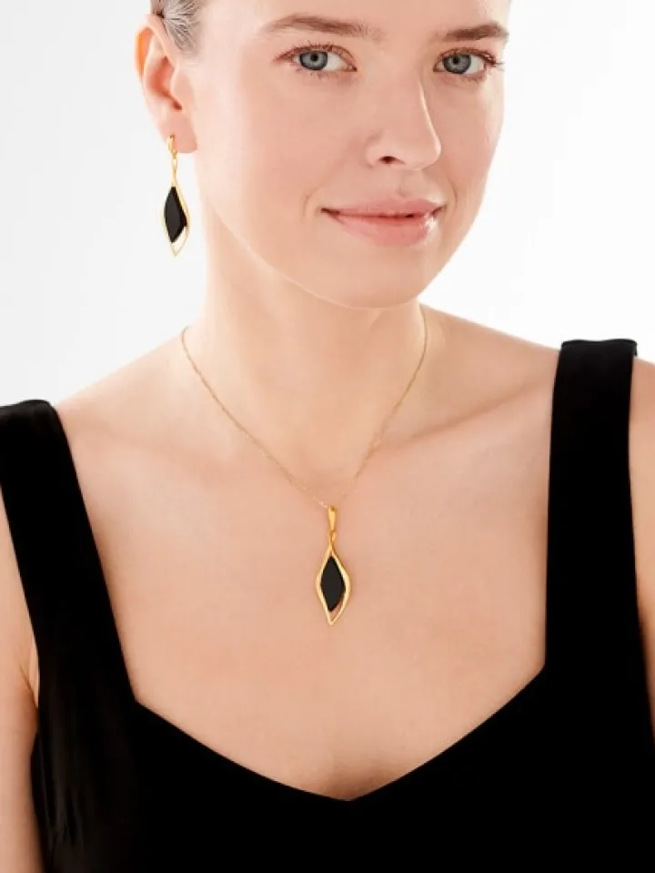 Zawieszka srebrna z onyksem