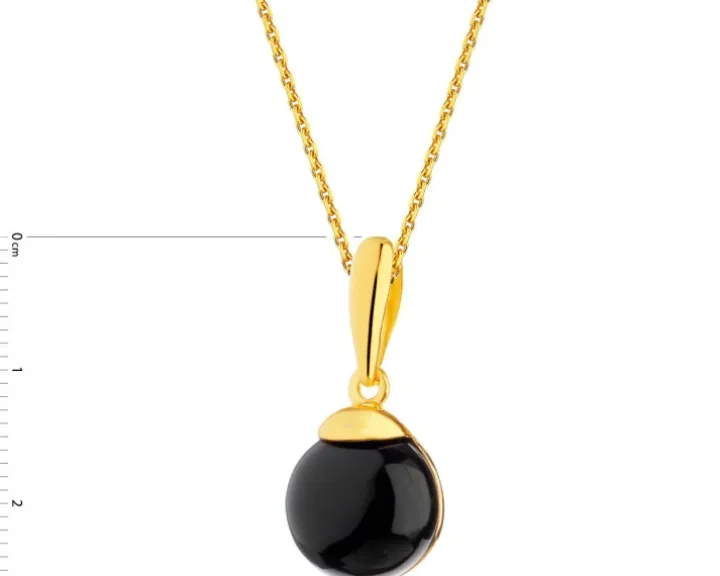 Zawieszka srebrna z onyksem