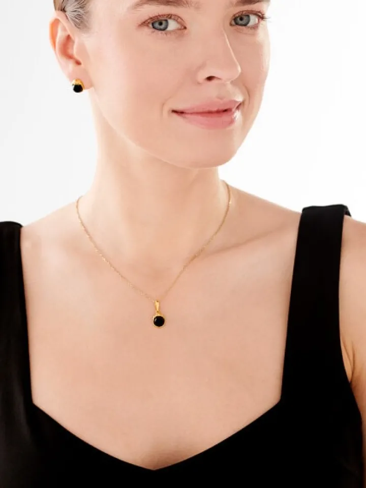 Zawieszka srebrna z onyksem