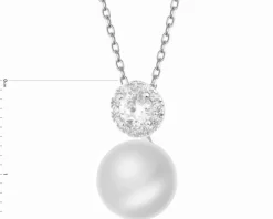 Zawieszka srebrna z perłą i cyrkoniami