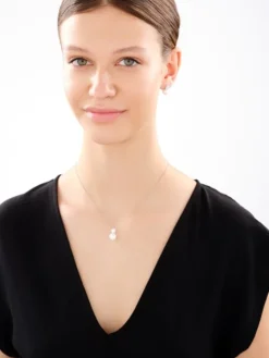 Zawieszka srebrna z perłą i cyrkoniami