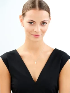 Zawieszka srebrna z perłą i cyrkoniami