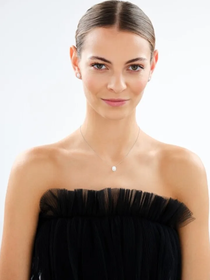 Zawieszka srebrna z perłą i cyrkoniami