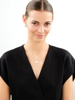 Zawieszka srebrna z perłą i cyrkoniami