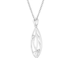 Zawieszka srebrna z perłą i cyrkoniami