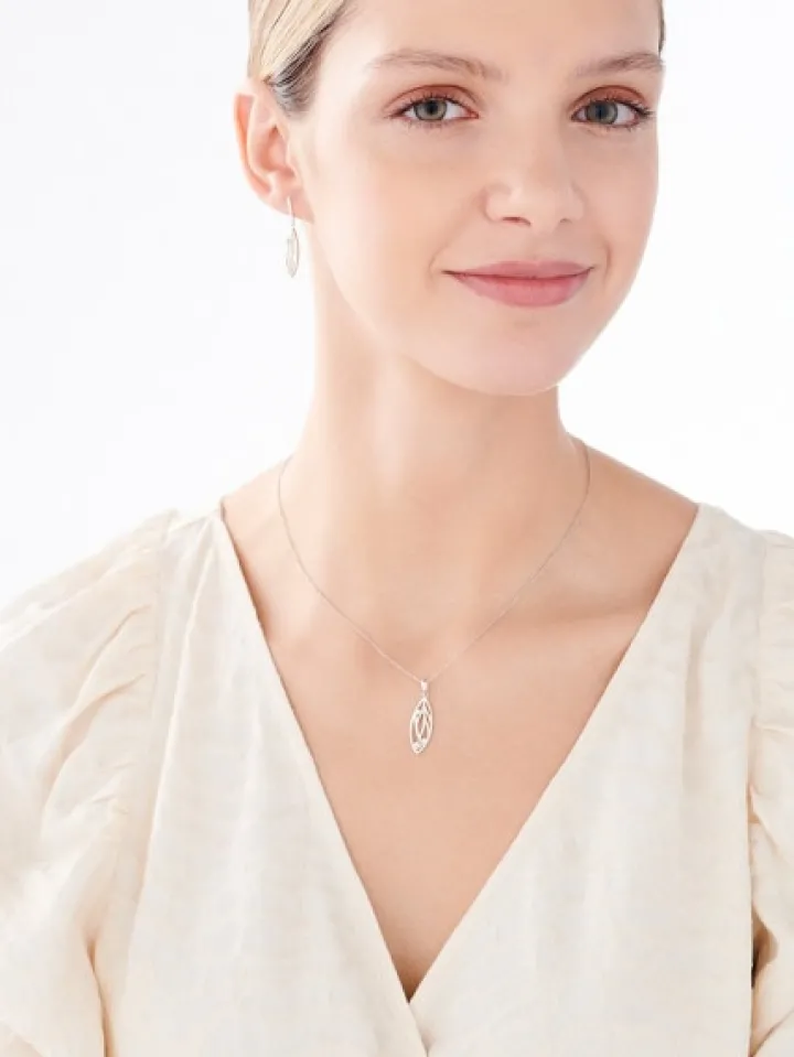 Zawieszka srebrna z perłą i cyrkoniami