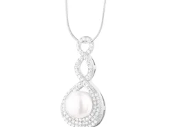 Zawieszka srebrna z perłą i cyrkoniami