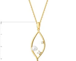 Zawieszka srebrna z perłą i cyrkoniami