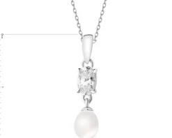 Zawieszka srebrna z perła i cyrkonią