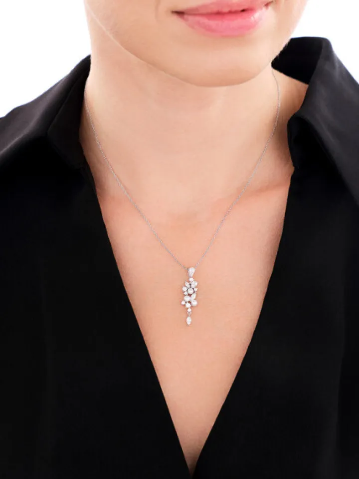 Zawieszka srebrna z perłami i cyrkoniami