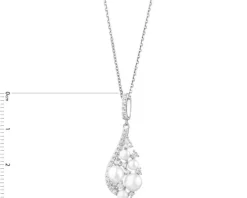 Zawieszka srebrna z perłami i cyrkoniami