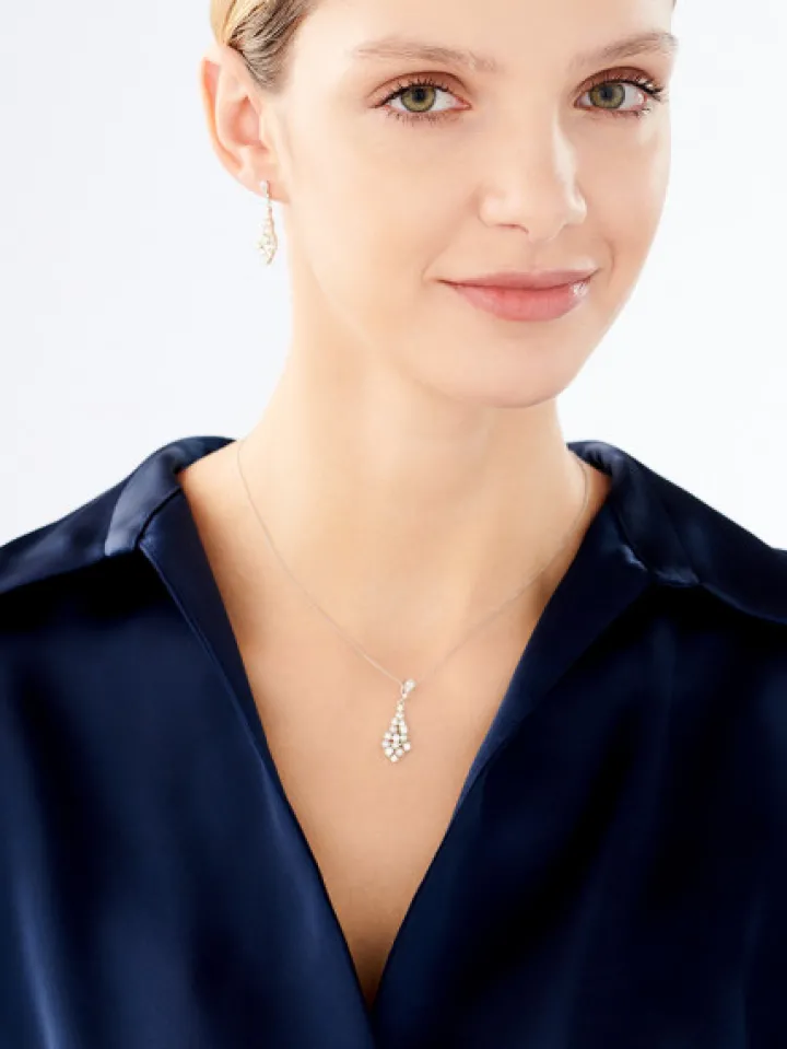 Zawieszka srebrna z perłami i cyrkoniami