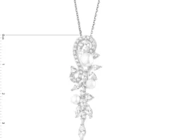 Zawieszka srebrna z perłami i cyrkoniami