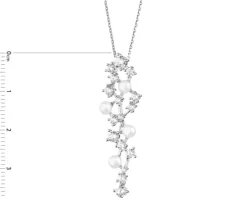 Zawieszka srebrna z perłami i cyrkoniami