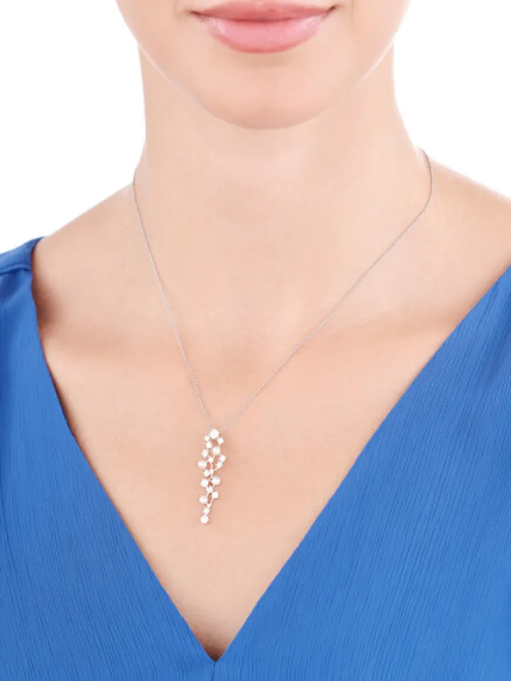 Zawieszka srebrna z perłami i cyrkoniami