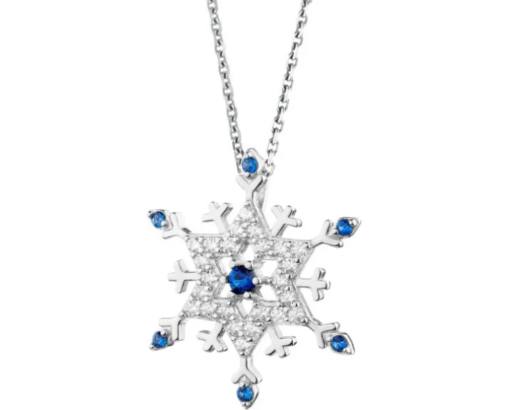 Zawieszka srebrna ze spinelem i cyrkoniami