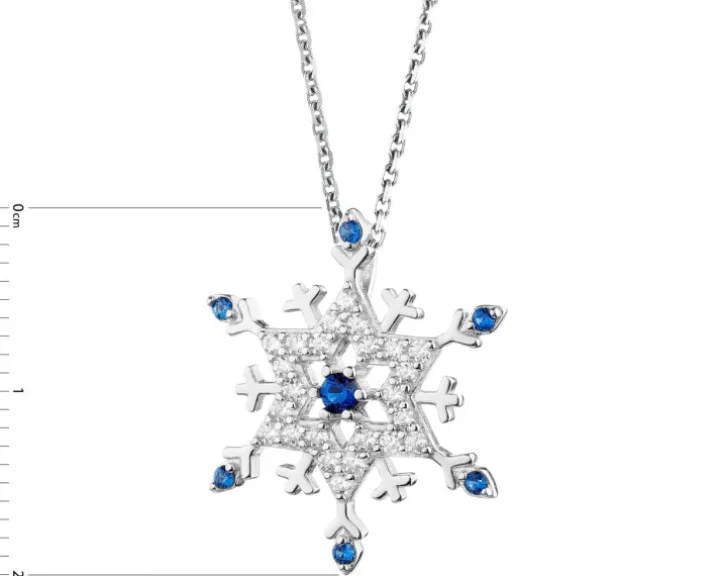 Zawieszka srebrna ze spinelem i cyrkoniami