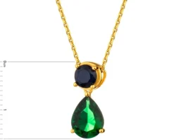 Zawieszka srebrna ze spinelem i szlifowanym szkłem