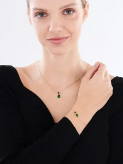 Zawieszka srebrna ze spinelem i szlifowanym szkłem