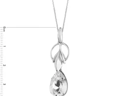 Zawieszka srebrna ze szkłem - liście